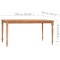 vidaXL Tavolo Batavia 150x90x75 cm in Massello di Teak
