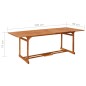 vidaXL Tavolo da Pranzo per Esterni 220x90x75cm Legno Massello Acacia
