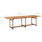 vidaXL Tavolo da Pranzo per Esterni 280x90x75cm Legno Massello Acacia