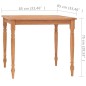 vidaXL Tavolo Batavia 85x85x75 cm in Massello di Teak