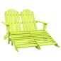 vidaXL Sedia 2 Posti Adirondack con Ottomana in Abete Massello Verde vidaXL Sedia 2 Posti Adirondack con Ottomana in Abete Massello Verde