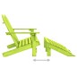 vidaXL Sedia 2 Posti Adirondack con Ottomana in Abete Massello Verde vidaXL Sedia 2 Posti Adirondack con Ottomana in Abete Massello Verde