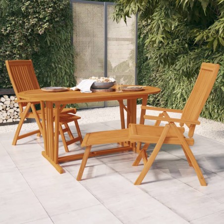 vidaXL Tavolo da Giardino 160x85x75 cm in Legno Massello di Eucalipto