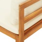 vidaXL Panca Giardino e Tavolino Cuscini Bianco Crema Acacia Massello