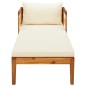 vidaXL Lettino Prendisole con Cuscini Bianco Crema in Acacia Massello vidaXL Lettino Prendisole con Cuscini Bianco Crema in Acacia Massello