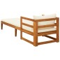 vidaXL Lettino Prendisole con Cuscini Bianco Crema in Acacia Massello vidaXL Lettino Prendisole con Cuscini Bianco Crema in Acacia Massello