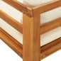 vidaXL Lettino Prendisole con Cuscini Bianco Crema in Acacia Massello vidaXL Lettino Prendisole con Cuscini Bianco Crema in Acacia Massello