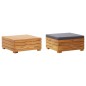 vidaXL Set Tavolino Poggiapiedi da Giardino Cuscino Massello d'Acacia vidaXL Set Tavolino Poggiapiedi da Giardino Cuscino Massello d'Acacia