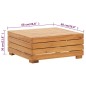 vidaXL Set Tavolino Poggiapiedi da Giardino Cuscino Massello d'Acacia vidaXL Set Tavolino Poggiapiedi da Giardino Cuscino Massello d'Acacia