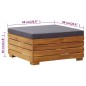 vidaXL Set Tavolino Poggiapiedi da Giardino Cuscino Massello d'Acacia vidaXL Set Tavolino Poggiapiedi da Giardino Cuscino Massello d'Acacia