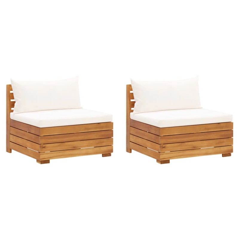 vidaXL Divano da Giardino a 2 Posti e Cuscini Legno Massello di Acacia vidaXL Divano da Giardino a 2 Posti e Cuscini Legno Massello di Acacia