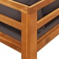 vidaXL Lettino Prendisole con 1 Bracciolo Grigio Scuro Massello Acacia