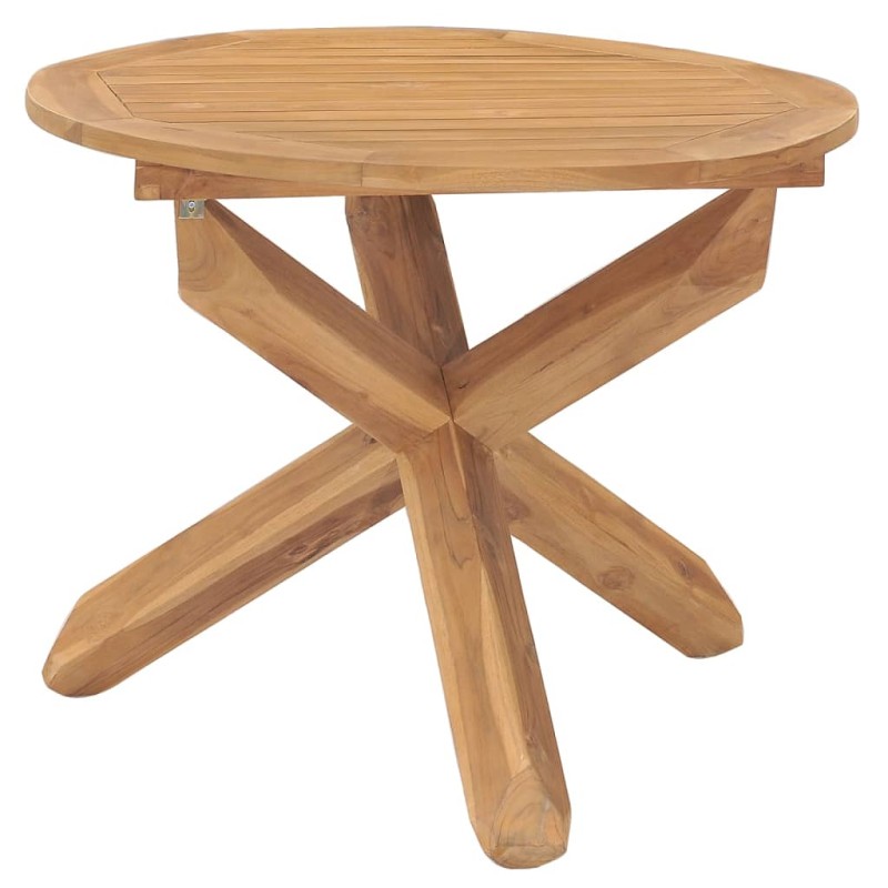 vidaXL Tavolo da Pranzo da Giardino Ø90x75cm in Legno Massello di Teak vidaXL Tavolo da Pranzo da Giardino Ø90x75cm in Legno Massello di Teak