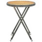 vidaXL Tavolino da Tè Grigio 60 cm in Polyrattan e Massello di Acacia vidaXL Tavolino da Tè Grigio 60 cm in Polyrattan e Massello di Acacia