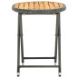 vidaXL Tavolino da Tè Grigio 60 cm in Polyrattan e Massello di Acacia vidaXL Tavolino da Tè Grigio 60 cm in Polyrattan e Massello di Acacia