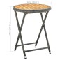 vidaXL Tavolino da Tè Grigio 60 cm in Polyrattan e Massello di Acacia vidaXL Tavolino da Tè Grigio 60 cm in Polyrattan e Massello di Acacia