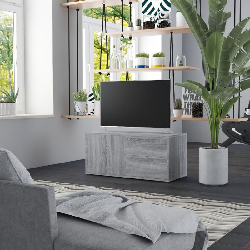 Mobile Porta TV Grigio Sonoma 80x34x36 cm in Legno Multistrato Mobile Porta TV Grigio Sonoma 80x34x36 cm in Legno Multistrato