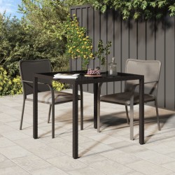 vidaXL Tavolo Giardino 90x90x75cm Vetro Temperato e Polyrattan Marrone