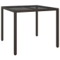 vidaXL Tavolo Giardino 90x90x75cm Vetro Temperato e Polyrattan Marrone vidaXL Tavolo Giardino 90x90x75cm Vetro Temperato e Polyrattan Marrone