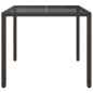 vidaXL Tavolo Giardino 90x90x75cm Vetro Temperato e Polyrattan Marrone vidaXL Tavolo Giardino 90x90x75cm Vetro Temperato e Polyrattan Marrone