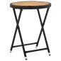 vidaXL Tavolino da Tè Nero 60 cm in Polyrattan e Massello di Acacia vidaXL Tavolino da Tè Nero 60 cm in Polyrattan e Massello di Acacia