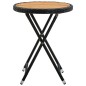 vidaXL Tavolino da Tè Nero 60 cm in Polyrattan e Massello di Acacia vidaXL Tavolino da Tè Nero 60 cm in Polyrattan e Massello di Acacia