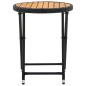 vidaXL Tavolino da Tè Nero 60 cm in Polyrattan e Massello di Acacia vidaXL Tavolino da Tè Nero 60 cm in Polyrattan e Massello di Acacia