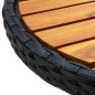 vidaXL Tavolino da Tè Nero 60 cm in Polyrattan e Massello di Acacia vidaXL Tavolino da Tè Nero 60 cm in Polyrattan e Massello di Acacia