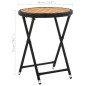 vidaXL Tavolino da Tè Nero 60 cm in Polyrattan e Massello di Acacia vidaXL Tavolino da Tè Nero 60 cm in Polyrattan e Massello di Acacia