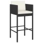vidaXL Sgabelli da Bar 4 pz con Cuscini Neri in Polyrattan vidaXL Sgabelli da Bar 4 pz con Cuscini Neri in Polyrattan