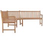 vidaXL Panchina Angolare da Giardino 185x185x90 cm in Massello di Teak vidaXL Panchina Angolare da Giardino 185x185x90 cm in Massello di Teak