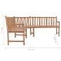 vidaXL Panchina Angolare da Giardino 185x185x90 cm in Massello di Teak vidaXL Panchina Angolare da Giardino 185x185x90 cm in Massello di Teak