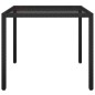 vidaXL Tavolo Giardino 90x90x75 cm Vetro Temperato e Polyrattan Nero vidaXL Tavolo Giardino 90x90x75 cm Vetro Temperato e Polyrattan Nero