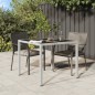 vidaXL Tavolo Giardino 90x90x75 cm Vetro Temperato e Polyrattan Bianco vidaXL Tavolo Giardino 90x90x75 cm Vetro Temperato e Polyrattan Bianco