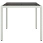 vidaXL Tavolo Giardino 90x90x75 cm Vetro Temperato e Polyrattan Bianco vidaXL Tavolo Giardino 90x90x75 cm Vetro Temperato e Polyrattan Bianco