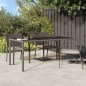 vidaXL Tavolo Giardino Grigio 190x90x75 cm Vetro Temperato Polyrattan vidaXL Tavolo Giardino Grigio 190x90x75 cm Vetro Temperato Polyrattan