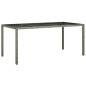 vidaXL Tavolo Giardino Grigio 190x90x75 cm Vetro Temperato Polyrattan vidaXL Tavolo Giardino Grigio 190x90x75 cm Vetro Temperato Polyrattan