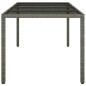 vidaXL Tavolo Giardino Grigio 190x90x75 cm Vetro Temperato Polyrattan vidaXL Tavolo Giardino Grigio 190x90x75 cm Vetro Temperato Polyrattan