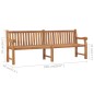 vidaXL Panchina da Giardino 228 cm in Legno Massello di Teak vidaXL Panchina da Giardino 228 cm in Legno Massello di Teak