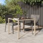 vidaXL Tavolo Giardino 90x90x75 cm Vetro Temperato e Polyrattan Beige vidaXL Tavolo Giardino 90x90x75 cm Vetro Temperato e Polyrattan Beige