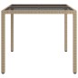 vidaXL Tavolo Giardino 90x90x75 cm Vetro Temperato e Polyrattan Beige vidaXL Tavolo Giardino 90x90x75 cm Vetro Temperato e Polyrattan Beige