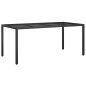 vidaXL Tavolo Giardino Nero 190x90x75 cm Vetro Temperato Polyrattan vidaXL Tavolo Giardino Nero 190x90x75 cm Vetro Temperato Polyrattan