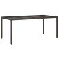 vidaXL Tavolo Giardino Marrone 190x90x75cm Vetro Temperato Polyrattan vidaXL Tavolo Giardino Marrone 190x90x75cm Vetro Temperato Polyrattan