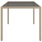 vidaXL Tavolo Giardino 150x90x75cm Vetro Temperato Polyrattan Beige vidaXL Tavolo Giardino 150x90x75cm Vetro Temperato Polyrattan Beige