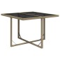 vidaXL Tavolo da Giardino Beige 109x107x74 cm in Polyrattan e Vetro vidaXL Tavolo da Giardino Beige 109x107x74 cm in Polyrattan e Vetro