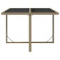 vidaXL Tavolo da Giardino Beige 109x107x74 cm in Polyrattan e Vetro vidaXL Tavolo da Giardino Beige 109x107x74 cm in Polyrattan e Vetro