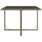 vidaXL Tavolo da Giardino Beige 109x107x74 cm in Polyrattan e Vetro vidaXL Tavolo da Giardino Beige 109x107x74 cm in Polyrattan e Vetro