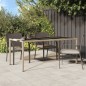 vidaXL Tavolo Giardino Beige 190x90x75 cm Vetro Temperato Polyrattan vidaXL Tavolo Giardino Beige 190x90x75 cm Vetro Temperato Polyrattan