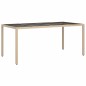 vidaXL Tavolo Giardino Beige 190x90x75 cm Vetro Temperato Polyrattan vidaXL Tavolo Giardino Beige 190x90x75 cm Vetro Temperato Polyrattan