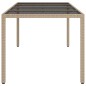 vidaXL Tavolo Giardino Beige 190x90x75 cm Vetro Temperato Polyrattan vidaXL Tavolo Giardino Beige 190x90x75 cm Vetro Temperato Polyrattan